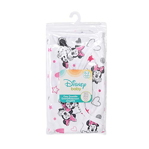 Disney Minnie Mouse 1 Pack Baby Girl Swaddle Blanket Infant 100% Cotton Sleep Sack Wrap for Newborn Babies, 0-3 Months Small-Medium