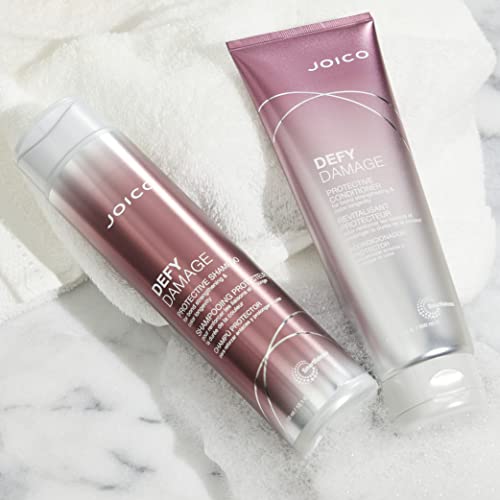 Joico Defy Damage Protective Shampoo and Conditioner Set, for Dry Damaged Hair, Deep Conditioner, Heat Protectant with Moringa Oil, Sulfate Free