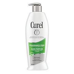 Curel Fragrance Free Comforting Moisturizer, 480 mL Body Lotion, for Dry, Sensitive Skin, with Advanced Ceramide Complex, helps to Repair Moisture Barrier