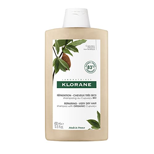 Klorane - Shampoo with Organic Cupuacu Butter - Nourishing & Repairing for Very Dry Damaged Hair - SLS/SLES-Free, Biodegradable - 400ml