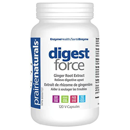 Prairie Naturals Digest force with ginger extract activated charcoal vcaps 120 Count (packaging may vary)