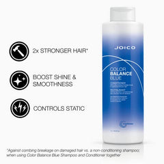 Joico Color Balance Blue Conditioner for Brunette Hair, Neutralizes Brassy Tones, Protects Colour Treated Hair, with Keratin and Green Tea Extract