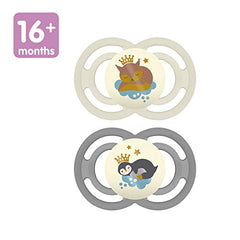 MAM MAM Perfect Night Pacifiers, Glow in the Dark Pacifiers (2 pack), MAM Pacifiers 16 Plus Months, Best Pacifier for Breastfed Babies, Unisex Baby Pacifier