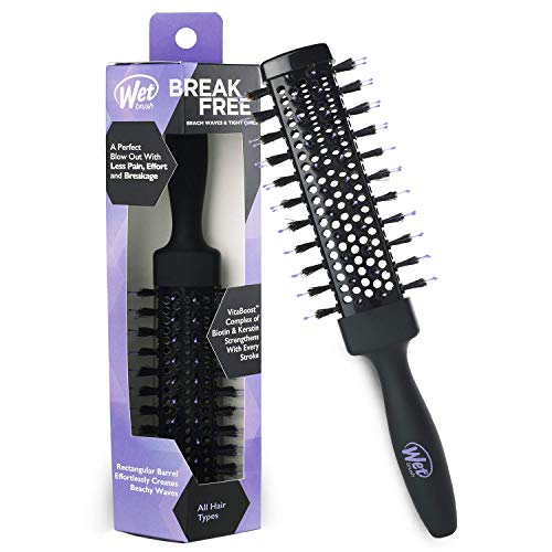 Wet Brush Beach Waves Round Brush - for All Hair Types - A Perfect Blow Out with Less Pain, Effort and Breakage - Square Barrel Effortlessly Creates Beachy Waves