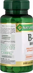 Nature's Bounty Vitamin B12 1000mcg 100 Tablets Helps the Body Metabolize Carbohydrates Fats and Proteins Helps in Normal Immune System Function and to Metabolize Energy, Multi-colored (Packaging May Vary)