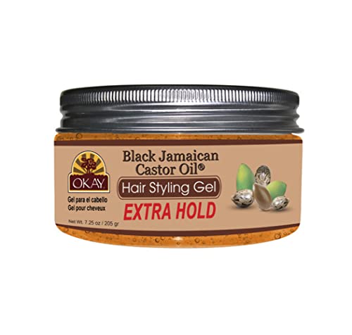OKAY black jamaican hair styling gel, extra hold 7.25oz