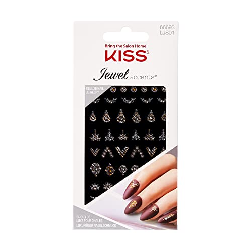 Kiss Nails Jewel accents - Treasure Love, 1 Count, 1.6 Ounce (Pack of 1)