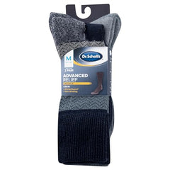 Dr. Scholl's Men's Advanced Relief Blisterguard Socks - 2 & 3 Pair Packs - Non-Binding Cushioned Moisture Management, Brown Chevron, 13-15