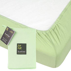 Kushies Baby Organic Jersey Crib Fitted Sheet, Green