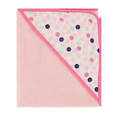 Cudlie Buttons & Stitches Baby Girl 3 Pack Rolled/Carded Hooded Towels in Blooms & Dots Print, GS71731