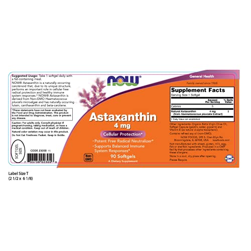Now Foods Astaxanthin 4 mg 90gel