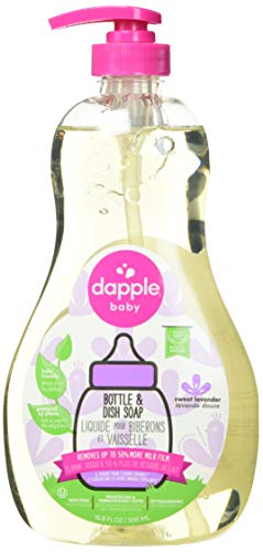 Dapple Baby - Bottle & Dish Soap, Plant Based Bottle Cleaner, Baby Safe Liquid Dish Soap, Sweet Lavender Scented - 500ml, 16.9 Ounces