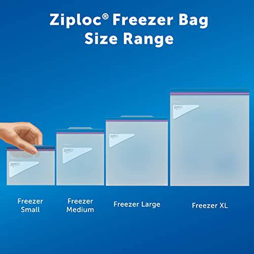 Ziploc Medium Food Storage Freezer Bags, Grip 'n Seal Technology for Easier Grip, Open, and Close, 19 Count - Zecoya