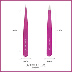 Danielle Soft Touch Stainless Steel Duo Tweezers Set