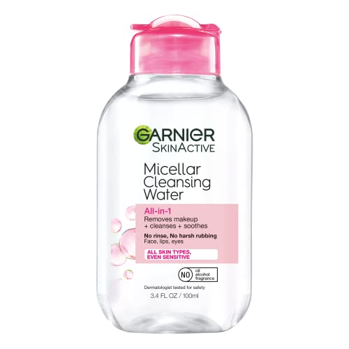 Garnier SkinActive Micellar Cleansing Water, All-in-1 Makeup Remover and Facial Cleanser, For All Skin Types, 3.4 fl oz
