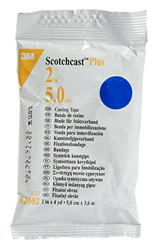 3M Scotchcast 82002B Plus Casting Tape, 2" x 4 yd, Blue (Pack of 10)