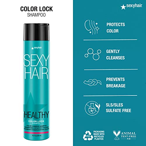 SexyHair Healthy Color Lock Color Conserve Shampoo, 10.1 Oz | Color Safe | SLS and SLES Sulfate Free | All Hair Types