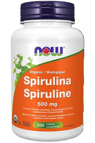 NOW Supplements Organic Spirulina 500mg Tablets, 200 Count