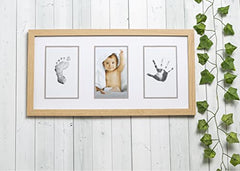 Kate & Milo Babyprints Newborn Handprint and Footprint Baby Frame Kit, Gender-Neutral Baby Keepsake, Classic Wooden Nursery Décor, Multi (95464)