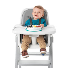 OXO Tot - Stick & Stay Suction Divided Plate - Seals Securely to Surfaces - Babies Toddlers 6 Months+ - Gray