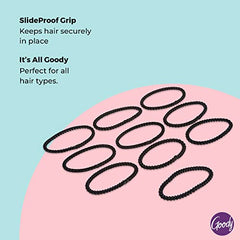 Goody Nonslip Womens Elastic Hair Tie Black - 4MM for Medium Hair- Ouchless Pain-Free Hair Accessories for Women Perfect for Long Lasting Braids, Ponytails and More, 10 Count (Pack of 1)