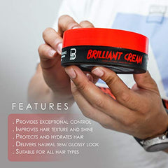 Level 3 Brilliant Cream - Improves Hair Texture and Shine - Delivers a Natural Hair Style Look L3 - Hydrates your Hair - Level Three Hair Cream