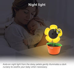 VTech 1080p WiFi Yellow Daisy Remote Access Video Baby Monitor with Night Light, RM9751