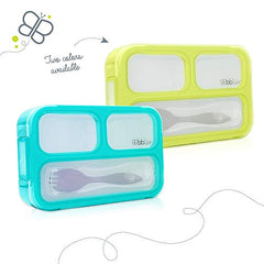 bblüv - Bentö - Small Sealed Lunchbox with Spork, Kids Leak-Proof, On-the-Go Meal, Snack Packing, BPA Free - For Kids (Aqua)