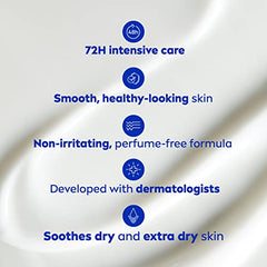 NIVEA Repair & Care Fragrance-Free Body Lotion | 72H Hydration, 625ml