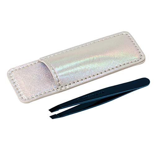 Tweezerman 4276-R Midnight Cheers Mini Slant Tweezer With Case, 1 Count