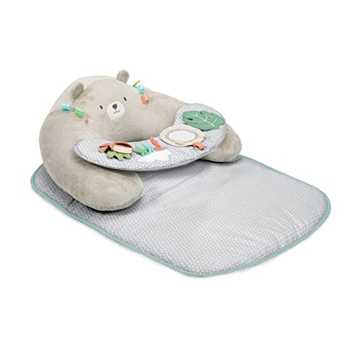 Ingenuity Cozy Prop 4-in-1 Sit Up & Prop Activity Mat, For Age Newborn & Up, Unisex, Toys - Nate the Bear