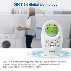 VTech DM1211-2 Enhanced Range Digital Audio Baby Monitor with Night Light, 2 Parent Units, Silver & White