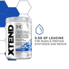 Scivation XTEND Original BCAA Powder | Sugar Free Post Workout Muscle Recovery Drink with Amino Acids | 7g BCAAs for Men & Women | 30 Servings, Blue Raspberry Ice