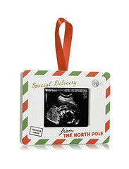 Pearhead Special Delivery Sonogram Christmas Ornament, Pregnancy Announcement Keepsake for Expecting Mothers, Gender-Neutral Baby Holiday Décor