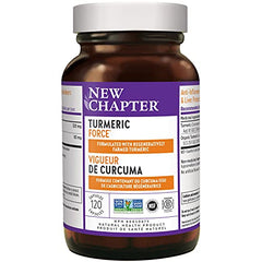 New Chapter Turmeric Supplement, One Daily, Joint Pain Relief + Supercritical Organic Turmeric, Black Pepper Not Needed, Non-GMO, Gluten Free – 120 Count (4 Month Supply)