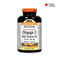 Holista Omega-3 Fish Oil, 1,000 mg Extra Strength with Wild Salmon Oil, 150 Softgels, Supports Heart, Brain, and Joint Health