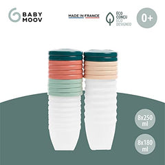 Babymoov Biosourced Food Storage Containers - BPA Free Containers With Leak Proof Lids, Ideal to Store Baby Food or Snacks for Toddlers (PICK YOUR SET SIZE)