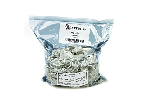 Bertech Nitrile Powder Free Finger Cots, 4 Mil Thick, Medium, (Pack of 720)