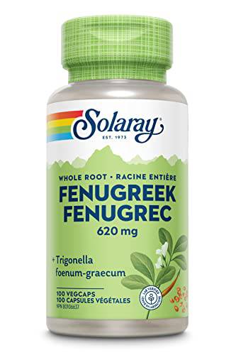 SOLARAY – Fenugreek Seed, 620mg  | Healthy Blood Glucose & Digestion | Trigonella Foenum-Graecum, Whole Root| Dietary Supplement | Vegan, Lab Verified | 100 Vegetarian Capsules