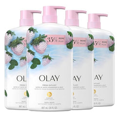 Olay Fresh Outlast Cooling White Strawberry & Mint Body Wash 887mL with pump,packaging may vary