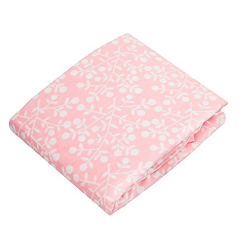 Kushies Pack N Play Playard Sheet, Soft 100% breathable cotton flannel, Made in Canada, Pink Berries