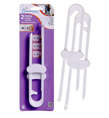 Dreambaby Sliding Lock with Catch, 2 Count