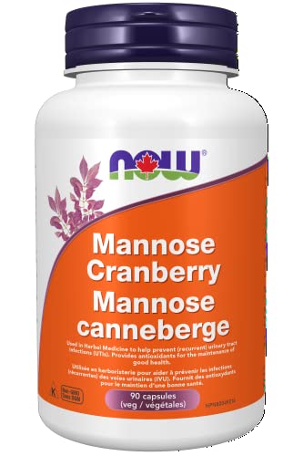 NOW Supplements Mannose Cranberry 700mg Capsules, 90 Count