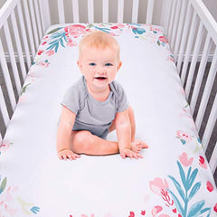 Trend Lab My Tiny Moments Painterly Floral Photo Op Fitted Crib Sheet
