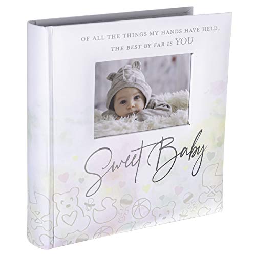 Malden International Designs 2 Up 4x6 Photo Album With Memo Writing Area Sweet Baby Watercolor Cover Book Bound White