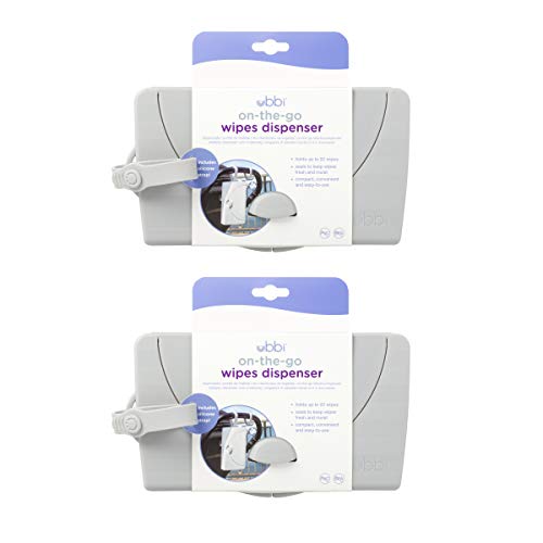 Ubbi On The Go Wipes Dispenser, Grey, 2 Piece