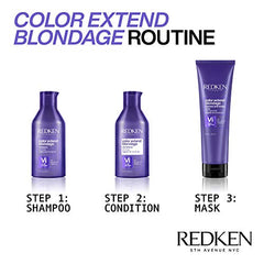 Redken Purple Conditioner, Color Extend Blondage Purple Conditioner, Neutralizes Brass and Moisturizes Hair, With Pure Violet Pigments and Citric Acid, 300 ML