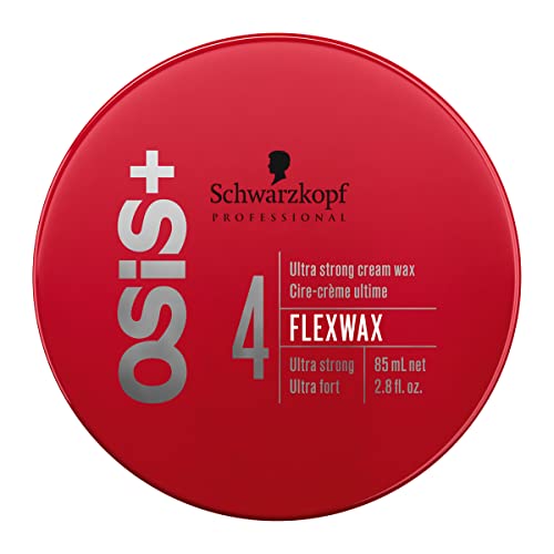 Schwarzkopf OSiS Flexwax Ultra Strong Hold Hair Cream Wax Strong Texture, Long Lasting Hold Re-Moldable with Natural Shine, 85mL