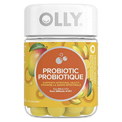 OLLY Probiotic Supplement Mango Chewable Gummy to support gut health with Tropical Mango and other natural flavours 50 gummies