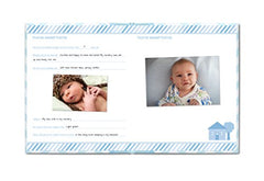 Pearhead Chevron Baby Book with Clean-Touch Ink Pad, Blue